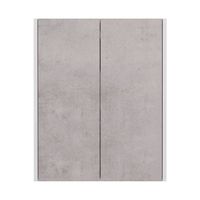 Шкаф Lemark COMBI 60 см подвесной, 2-х дверный, цвет фасада: Бетон, цвет корпуса: Белый глянец LM03C60SH-Beton — фото 1, Шкафы для ванной