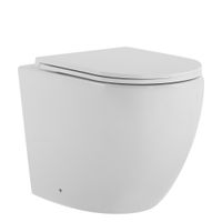 Унитаз ABBER Bequem AC1111T приставной белый, безободковый, смыв торнадо — фото 1, Напольные унитазы