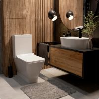 AQM1005PRO Унитаз напольный Rimless c сиденьем SoftClose, горизонтальный выпуск. 620x345x415мм — фото 1, Напольные унитазы