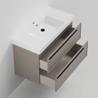 Тумба под раковину подвесная La Fenice Elba TWIN FNC-01-ELB-C-80-2, бежевая — фото 8, Тумбы под раковину