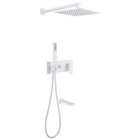 Душевая система ABBER Daheim AF8217W скрытого монтажа с изливом, белая матовая — фото 1, Встраиваемые душевые комплекты