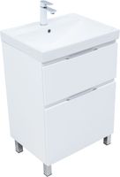 Тумба с раковиной Aquanet Алвита new 60 (Flat) напольная 2 ящ. цв. белый матовый 00345675 — фото 11, Тумбы с раковиной