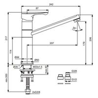 Смеситель для кухни Vidima Wave, система монтажа IS-Fix, StrongFix®, однорычажный, хром арт-BA418AA — фото 1, Смесители для кухни