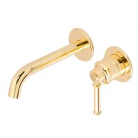 ERMITAGE MINI См-ль д/рак-ны моноком. скр.монт.на 2 отв., ручка латунь, дон.клап."click-clac" золото арт-31427 — фото 1, Смесители для раковины