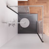 X-joy душевое огражд квадратн.,раздвиж.двери 90x90 хром мат.,стекло прозрачн арт-W94G-403-9090-MT1K — фото 5, Квадратные душевые уголки