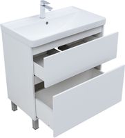 Тумба под раковину Aquanet Вега 80 напольная, белый глянец арт-00344123 — фото 2, Тумбы под раковину