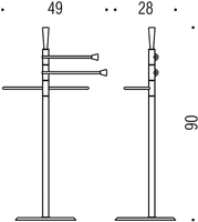 Стойка COLOMBO DESIGN ISOLE B9415N напольная с 3 полотенцедержателями цвет хром — фото 1, Душевые стойки