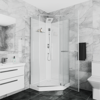 Кабина душевая без крыши Ceruttispa (90x90x215-225) арт-CHIKA901T — фото 7, Душевые кабины