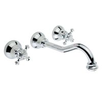 PRESTIGE См-ль д/раковины скрытого монтажа настенный, донный клапан "click-clack", хром 31620 — фото 1, Смесители для раковины