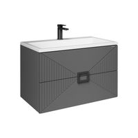 Тумба подвесная "ЛУКСОР-80 см" с 2-я ящ. графит матовая (ум. Блисс-80 см.) 108049 — фото 1, Тумбы под раковину