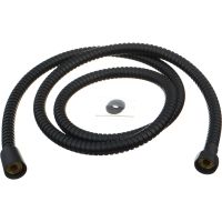 шланг д/душа MELODIA STANDARD BLACK 1/2"*1/2" нерж. d14мм, L150см, 2-й зажим MKP20316BL_bk — фото 1, Душевые шланги