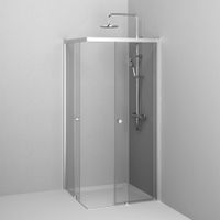 Душевое ограждение X-Joy Square Slide 90х90, мат хром, прозрачное арт-W94G-403-9090-MT — фото 4, Квадратные душевые уголки