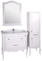 Комплект мебели для ванной Модерн 85 (Белый Патина серебро) 1124701 — фото 1, Комплекты мебели для ванной