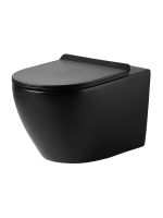 Agger Унитаз подвесной безободковый черный с инсталляцией, микролифт, кнопка смыва белая арт-ATI03144+APB288 — фото 4, Комплекты унитаз + инсталляция