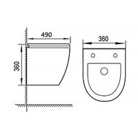 Унитаз подвесной c функцией биде Azario Allegro 360х490х360 безободковый, встроенный смеситель, крышка с сиденьем микролифт арт-AZ-3105B — фото 13, Подвесные унитазы