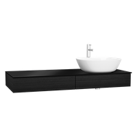 65682 Origin Тумба 120 см с выдвижным ящиком правый черный дуб (без раковины без столешницы) VITRA — фото 2, Тумбы под раковину