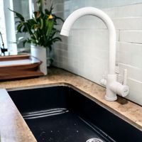 NAPOLI Смеситель д/кухни совмещенный с краном для питьевой воды, белый камень 32668 — фото 10, Смесители для кухни