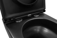 Унитаз подвесной Azario Grado 370х490х360 безободковый, слив "Скрытое Торнадо", с быстросъемным сидением микролифт, черный матовый арт-AZ-0046-UQ3-MB — фото 9, Подвесные унитазы
