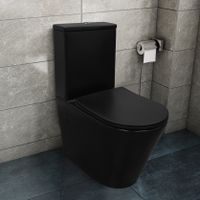 Унитаз-компакт Azario Black Queen 370х605х800 безободковый, с быстросъемным сиденьем микролифт, черный матовый арт-AZ-8380 — фото 14, Напольные унитазы