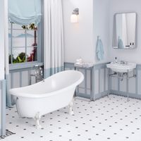 Ванна EDELWEISS 170 см из литьевого мрамора NOVA GEL с белыми ножками/ Aqua de Marco 1170WWEDE_GEL — фото 2, Ванны