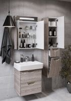 Шкаф-колонна СИЛЬВА 30, подвесная, правая, дуб фьорд 1A215603SIW6R — фото 5, Шкафы для ванной