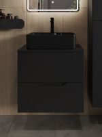 Orange Line тумба с раковиной подвесная 60 см, черный арт-Li-60TubMDF+B01-475MB — фото 1, Тумбы с раковиной