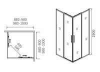 Товар: Душевая дверь распашная трапецевидная CL1006B-100 - фото 1 Душевая дверь распашная трапецевидная CL1006B-100 — фото 1, Распашные душевые двери