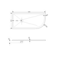 Душевой поддон асимметричный RGW ST/AL-W Белый (Комплект) 900x1200 16154129-01LK — фото 2, Душевые поддоны
