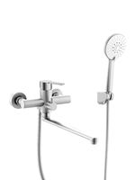 Товар: Agger Easy смеситель для ванны однорычажный универсальный с душевым набором, сатин матовый арт-A3121122 - фото 3 Agger Easy смеситель для ванны однорычажный универсальный с душевым набором, сатин матовый арт-A3121122 — фото 3, Смеситель для ванны