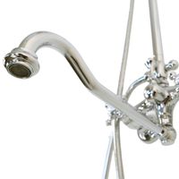PRESTIGE Душевой настенный гарнитур (см-ль д/ванны/колонна ARCO/верхний душ/шланг/ручной душ), хром 32790 — фото 4, Душевые гарнитуры