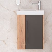Тумба подвесная MELBOURNE 40 /правая/дуб/серый/ AQUA DE MARCO 2040GCMEL/H/V.2.0 — фото 1, Тумбы под раковину