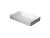 Раковина, Duravit, DuraSquare, шг 600*345, отверстия для смесителя-отсутствуют, WonderGliss, цвет-белый арт-23556000001 — фото 1, Раковины встраиваемые сверху