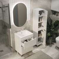 Товар: Тумба напольная "ВИСТА-58 см" с 2-я ящ. белый глянец (ум. Alice-58) 105864 - фото 3 Тумба напольная "ВИСТА-58 см" с 2-я ящ. белый глянец (ум. Alice-58) 105864 — фото 3, Комоды и тумбы для ванной комнаты