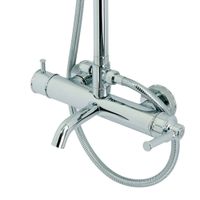 ERMITAGE MINI Душевой настенный гарнитур с верхним душем d 200 мм.(излив, шланг, ручной душ), хром арт-31521 — фото 2, Душевые стойки