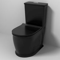 Унитаз напольный Grossman Retro (670х350х825) безободковый,черный матовый,моноблок с тонкой крышкой,микролифт,1 место арт-GR-4492BMS — фото 1, Напольные унитазы