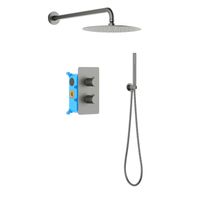 AQ1376BGM ЕВРОПА Set 3 в 1 душевой комплект, оружейная сталь — фото 1, Встраиваемые душевые комплекты