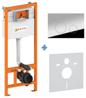 KK-POL 350/ZPW/425-109-S0 Standard Комплект для монтажа инсталляции, с клавишей M11, цвет хром глянцевый, с прокладкой звукоизолирующей — фото 1, Инсталляции для унитазов