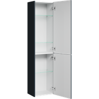 Подвесной пенал 35 см с двумя дверьми в сером цвете арт-PUR0535GRM — фото 1, Пеналы для ванной комнаты