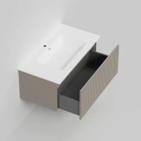 Тумба под раковину подвесная La Fenice Terra , бежевая арт-FNC-01-TER-C-80 — фото 8, Тумбы под раковину