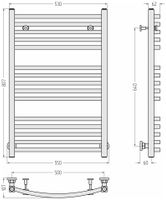 Полотенцесушитель водяной Сунержа Аркус 800х500 Матовый чёрный 31-0251-8050 — фото 2, Водяные полотенцесушители