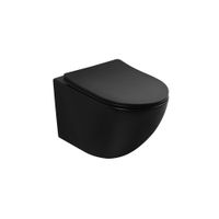 Унитаз ABBER Bequem AC1100TMB подвесной черный матовый, безободковый, смыв торнадо — фото 1, Подвесные унитазы