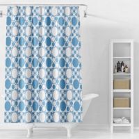 Штора для ванной комнаты Splenka S381.1806, голубой/белый — фото 1, Шторы для ванной