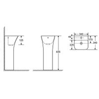 Раковина напольная Azario FRETTA SQUARE 340х340х835 отдельностоящая арт-AZ-515 — фото 2, Раковины напольные
