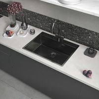 Кухонная мойка Reflexion Iseo оружейная сталь арт-RX2265BL — фото 6, Кухонные мойки