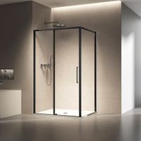 Душевой уголок Slim 8mm VSR-6SL9013CLB, 1300*900, черный, стекло прозрачное — фото 2, Прямоугольные душевые уголки