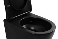 Унитаз ABBER Bequem AC1100TMB подвесной черный матовый, безободковый, смыв торнадо — фото 13, Подвесные унитазы