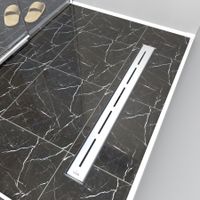 К-т водоотводящий желоб DP20-600 из нержавеющей стали + Декор. решетка SG20-600 арт-DP20600-SG20600 — фото 1, Душевые лотки