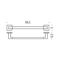 Полотенцедержатель COLOMBO DESIGN BASICQ широкий цвет черный матовый арт-B3711.NM — фото 3, Полотенцедержатели