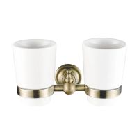 Стакан двойной для ванной комнаты Rose RG1122Q, бронза — фото 1, Стаканы для зубных щеток