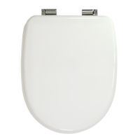 GIANETA Крышка/сиденье унитазa, с системой Microlift, цвет белый/хром арт-20955 — фото 1, Сиденья для унитаза